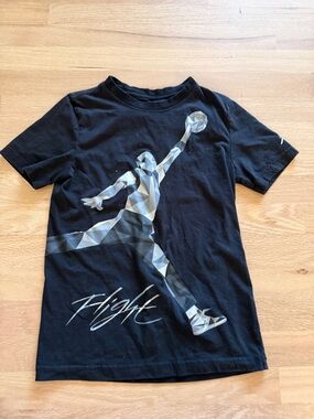 Jordan Black Tee with Gray Geometric Jumpman